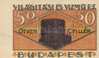 Budapest 1920. "Világítási és Vízmű R.T." 20f, 50f, 1K, 2K, 5K, 10K T:I