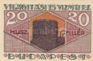 Budapest 1920. "Világítási és Vízmű R.T." 20f, 50f, 1K, 2K, 5K, 10K T:I