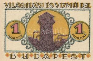 Budapest 1920. "Világítási és Vízmű R.T." 20f, 50f, 1K, 2K, 5K, 10K T:I