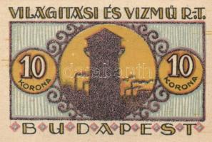 Budapest 1920. "Világítási és Vízmű R.T." 20f, 50f, 1K, 2K, 5K, 10K T:I