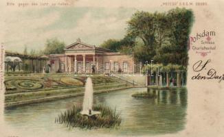 Potsdam Charlottenhof castle hold to light litho