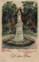 Berlin Queen Louise statue hold to light litho