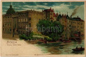 Berlin, Schloss Weisse Dame / castle, hold to light litho s: E. Sturtevant (EK)