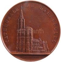 Franciaország / Párizs ~1860. Strassburgi Katedrális Br emlékérem Szign.: Ch. Altorffer (60.5mm/95.5g) T:2 /  France / Paris ~1860 Strasbourg Cathedral commemorative Br medallion. Sign.: Ch. Altorffer (60.5mm/95.5g) C:XF