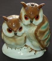Bagoly porcelán lámpa / owl chinaware lamp 17x14 cm