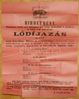 1887-1902 6 db  Hirdetmény: katonai lóvásár, budapesti lódíjazás, soroslás, komáromi választásokról ...