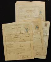 1889-1924 12 db Okmánybélyeggel ellátott marhalevél az állatok utaztatásához