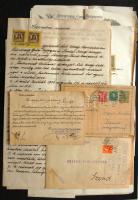 Kis tétel:régi számlák, nyomtatványok, levelek illetékbélyegekkel