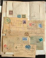 Kis vegyes tétel: régi számlák, dokumentumok, nyomtatványok, levelek illetékbélyegekkel