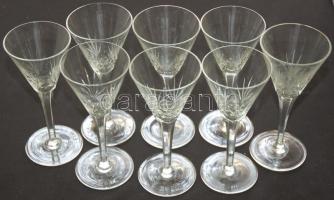 8 db likőrös kristály pohár/
8 liqueur crystal glasses 16cm d:7cm