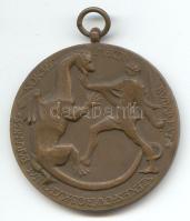 Ispánki József (1906-1992) ~1939. "Budapest M.Kir. Budapest Székesfőváros Katonai Parancsnokság /Szent György" bronz díjérem (50mm) T:2 f. ph.