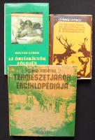 2 db Természettudományos könyv+ 1 db vadászattal kapcsolatos: Molnár Gábor : Az óriáskígyók földjén. Szépirodalmi Könyvkiadó Bp., 1979. Mirko Vosátka: Temészetjárók enciklopédiája.1979. Gyimesi GYörgy: Az ördöngöstől a hortobágyig. Madách, 1973.
