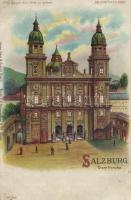 Salzburg cathedral hold to light litho