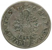 1676. XVKr Ag "Lipót" Körmöcbánya (6.1g) T:2 patina / 
Hungary 1676. XV Kreuzer Ag "L...