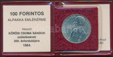 1984. 100Ft "Kőrösi Csoma Sándor" T:BU Eredeti tokban, tanúsítvánnyal!