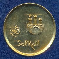 1977. "Sopron" aranyozott Br emlékérem T:BU Eredeti plasztik tokban!
