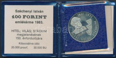 1983. 100Ft "Széchenyi István" alpakka T:PP Eredeti tokban, tanúsítvánnyal!