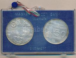 1974. 50Ft Ag + 100Ft Ag "50 éves az MNB" T:BU eredeti MNB plombált plasztiktokban!