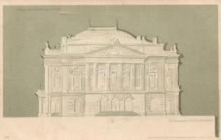 Budapest VIII. Népszínház hold to light litho