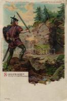 Siegfried, dragon hold to light litho