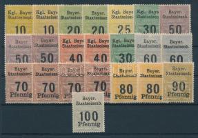 22 db bajor vasúti bélyeg