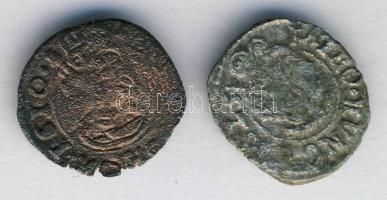 1608-1619. Denár (2x) "II. Mátyás" hamisítvány! T:vegyes