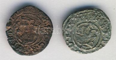 1608-1619. Denár (2x) "II. Mátyás" hamisítvány! T:vegyes