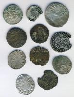 Középkori 11db klf denár gyűjtemény, közte "II. Lajos, I. Ferdinánd, Rudolf" érmékkel, közte hamisítvány is! T:vegyes
