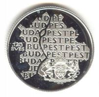 1998. 750Ft Ag "Budapest egyesítésének 125. évfordulója" T:PP Tanúsítvánnyal, díszdobozban