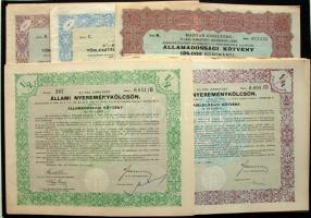 1925-1942. 22db Állami Nyereménykölcsön - Államadóssági Kötvény