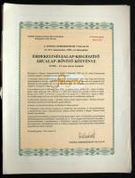 Kiskunfélegyháza 1985. A Szigma Kereskedelmi Vállalat érdekeltségialap-kiegészítő árualap-bővítő kötvénye 10.000Ft-ról (9x) több egymás utáni sorszámmal