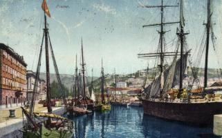 Fiume port, sailing boat