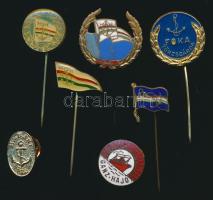 Magyar Hajózási (Részvénytársaság) 7db klf kitűzője T:1-,2-