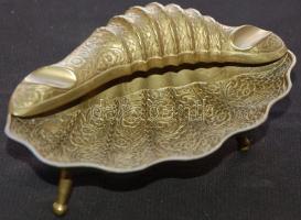 Kagyló alakú réz kínáló tál 10x15cm