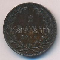 Románia 1867. 2B "1867 WATT & CO." T:2- Romania 1867 2 Bani "1867 WATT & CO." C:VF