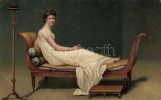 s: Jacques Louis David: Portrait of Madame Récamier, litho (EK)