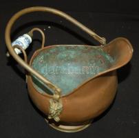 Régi réz gyújtóstartó porcelán fogantyúval 26cm