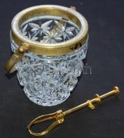 Réz-üveg jeges-vödör szedővel 13cm magas