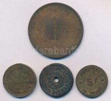 Diósgyőr jelzésű "1" -es számú bárca + 3db klf külföldi szükségpénz T:vegyes
