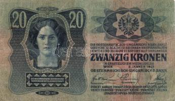 1913. 20K (4x) román felülbélyegzéssel T:II-,III