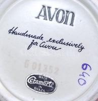 Kézzel készített vadász motívummal díszített jelzett Avon kerámia korsó ón fedéllel 23cm magas