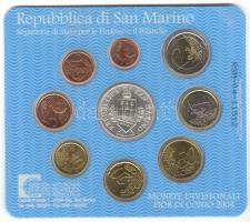 San Marino 2004. 1c,2c,5c,10c,20c,50c,1&#8364;,2&#8364;,5&#8364; Ag(925) "Bartolomeo Borghesi", Euro emlékpénzek szettben, eredeti díszcsomagolásban T:BU  San Marino 2004. 1 cent,2 cent,5 cent,10 cent,20 cent,50 cent,1 Euro,2 Euro,5 Euro Ag (925) "Bartolomeo Borghesi", commemorative Euro mint set in original folder C:BU  SWC:KM 440-447,458.