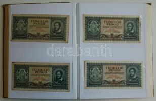 Vegyes világpénz tétel albumba rendezve, a bankjegyek 50 százaléka magyar pengők, forintok, köztük j...