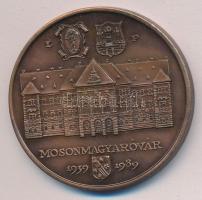 Lebó Ferenc: 1989. "Mosonmagyaróvár 50 éves / Magyaróvár - Lucsony - Moson" Br emlékérem (42mm) T:1-