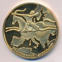 1996. "A Honfoglalás emlékére / Honteremtő hadjáratok" aranyozott emlékérem (42mm) dísztokban T:PP