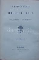Eötvös József, báró beszédei. 1. kötet.  1840. február  -1867. márczius. Bp., 1886. Ráth Mór. (2)+IV...