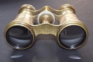 cca. 1900 Deraisme FT Paris réz színházi látcső teljes gyöngyházberakással / Deraisme FT Paris copper theater binoculars with nacre inlay