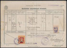 1947 Okmány okmánybélyeg + Hódmezővásárhely városi bélyeg vegyes lerovással