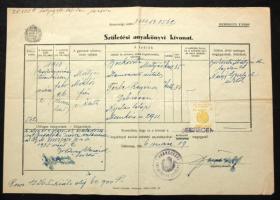 1946 Okmány okmánybélyeg + Debrecen városi bélyeg vegyes lerovással