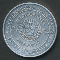 1992. "AZ ORSZÁGOS MAGYAR BÁNYÁSZATI ÉS KOHÁSZATI EGYESÜLET (OMBKE) centenáriumi emlékérem" ezüstözött Br (42mm) dísztokban T:1